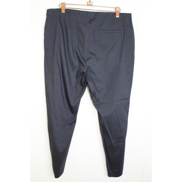 Theory Treeca Eco Crunch Wash Cropped Pants in Navy Size 10 - Picture 7 of 9